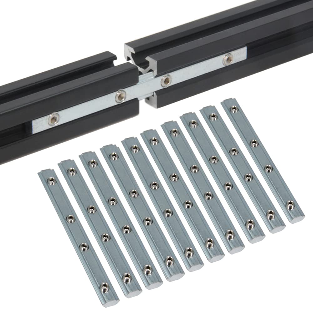 Befenybay 10PCS Straight Line Inside Connector Joint Bracket Length 3.9 Inch with M5 Screws for 6mm T Slot Aluminum Extrusion Profile 2020 Series — image 1