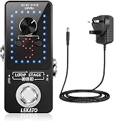 LEKATO 9 Slot Guitar Loop Pedal with Power Supply 40 Min 9 Loops 48K/24bit