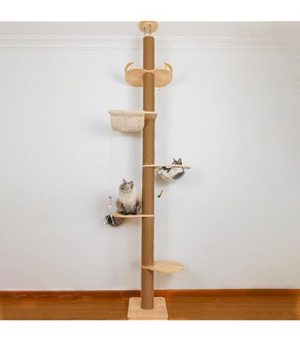 thumbnail image 2 of COSTWAY Cat Climbing Tree, 2 Condos Scratching Sisal Posts Cat Tower 2 of 13