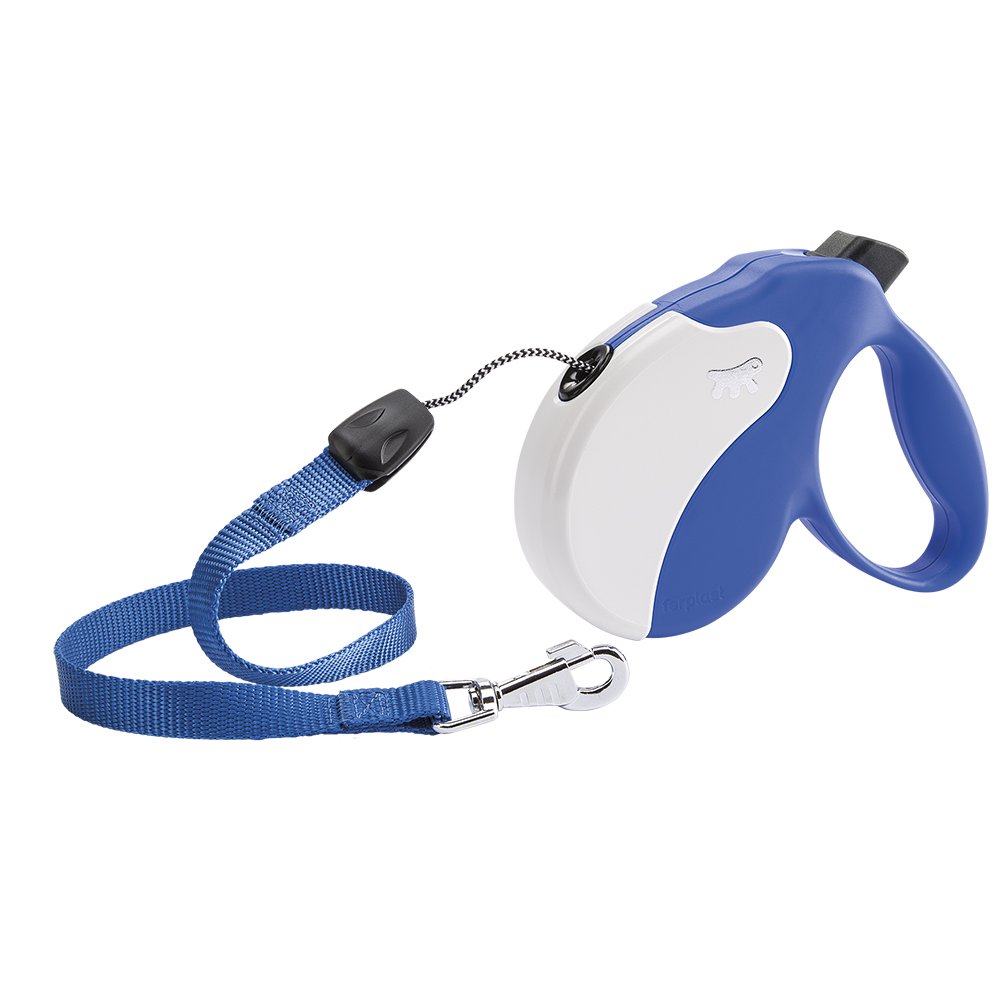 Ferplast Retractable Dog Lead Extendable Dog Leash AMIGO Cord S, Retractable Cord, 5 m, Max 15 kg, Blue