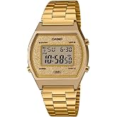 Casio B640WGG-9 Unisex Vintage Gold Tone Glitter Dial Alarm Chronograph Digital Watch
