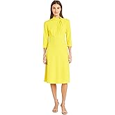 Donna Morgan Womens Mock Neck A-line Dress with Twist Neck Detail