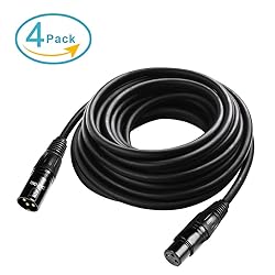 25 ft Flexible DMX Cable, JLPOW Gold-Plated 3 Pin