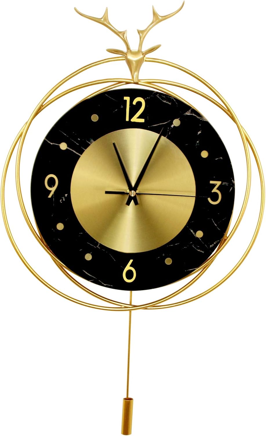 Pendulum Wall Clock Modern Non Ticking Silent Art Quartz Deer Seattle Mall De