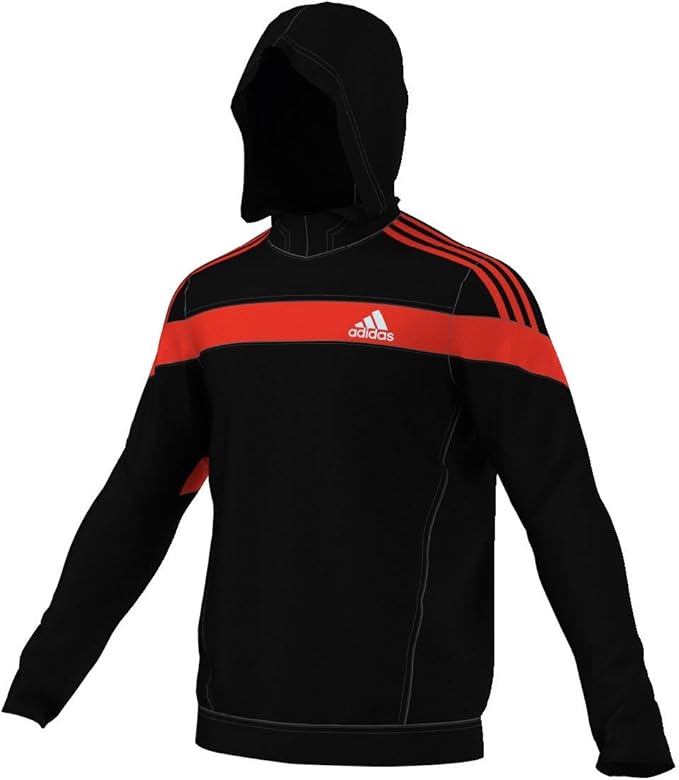 adidas Men's Response Icon Hoodie Sweatshirt Black/Dark Orange, X