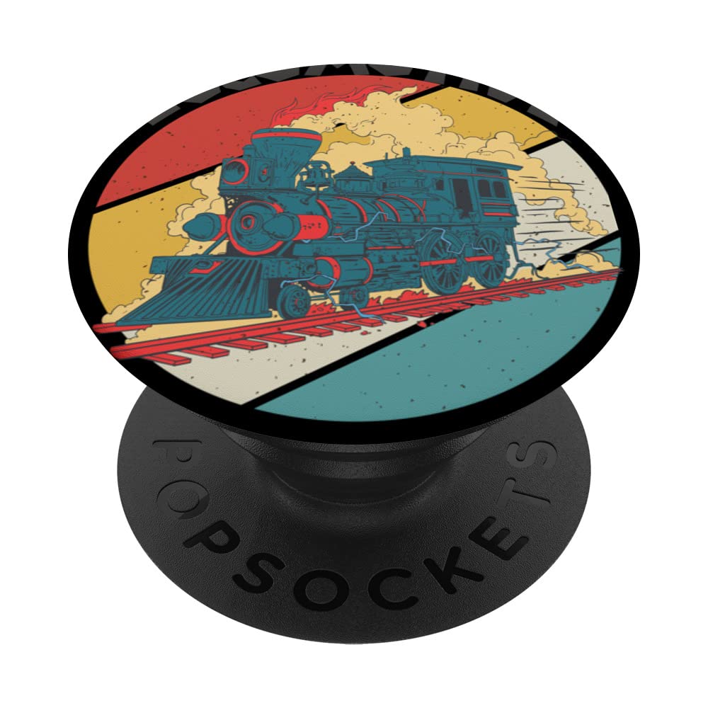 Locomotive Railroad Conductor Railway Train Steam Locomotive PopSockets Swappable PopGrip