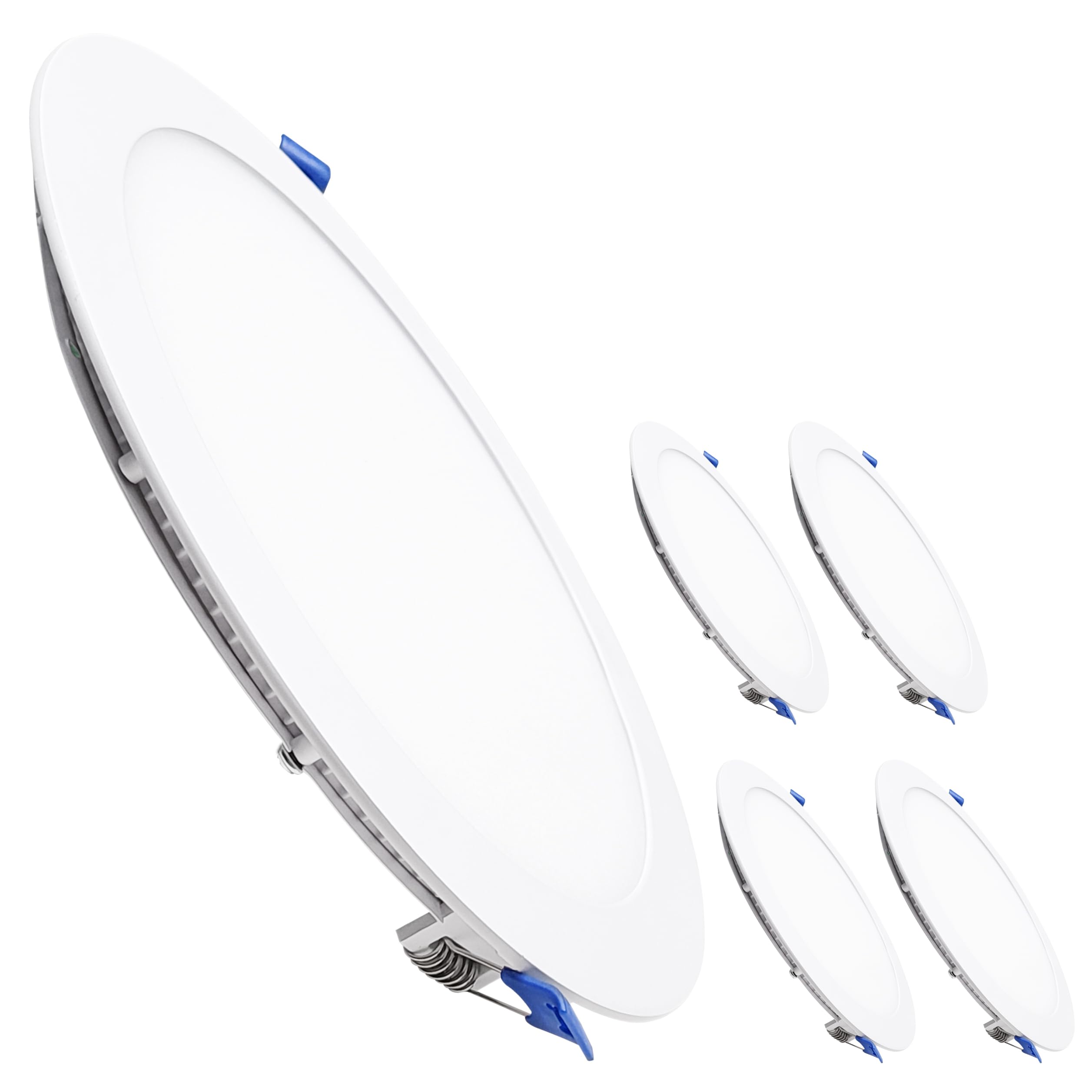 LED ATOMANT Pack of 5 x LED Downlight Extra Flat Round Panel 225 mm 20W, CCT (Warm White, Neutral and Cold Selector), Cut 205 mm, 1800 Lumens, Driver Included