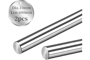 Linear Motion Rod 2pcs 10mm x 600mm (0.393 x 23.62 inches) Metric Case Hardened Chrome Plated Linear Shaft Rail Guide for 3D Printer DIY CNC - Metric h8 Tolerance BELLA BAYS