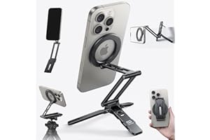 Lamicall for Magsafe Tripod Stand - [Ultra-Compact] Aluminium Magnetic Phone Tripod, Flexible Cell Phone Mount with 1/4" Scre