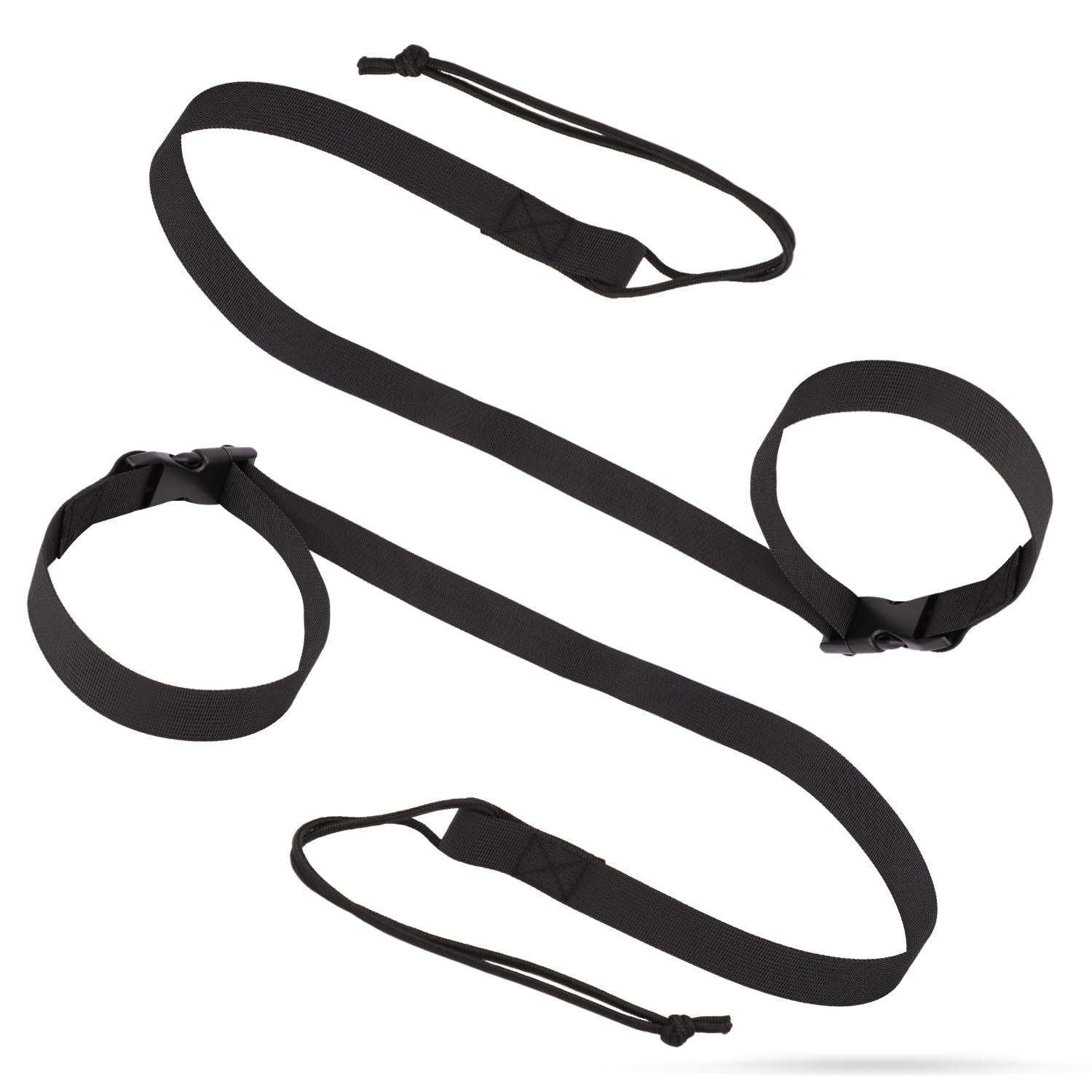 PEUTIER 2PCS Snowboard Leashes, Adjustable Snowboard Binding Straps Covert Leash Ski Accessories for Men Women Kids Teenagers to Fasten Your Snowboard Boots (Black)