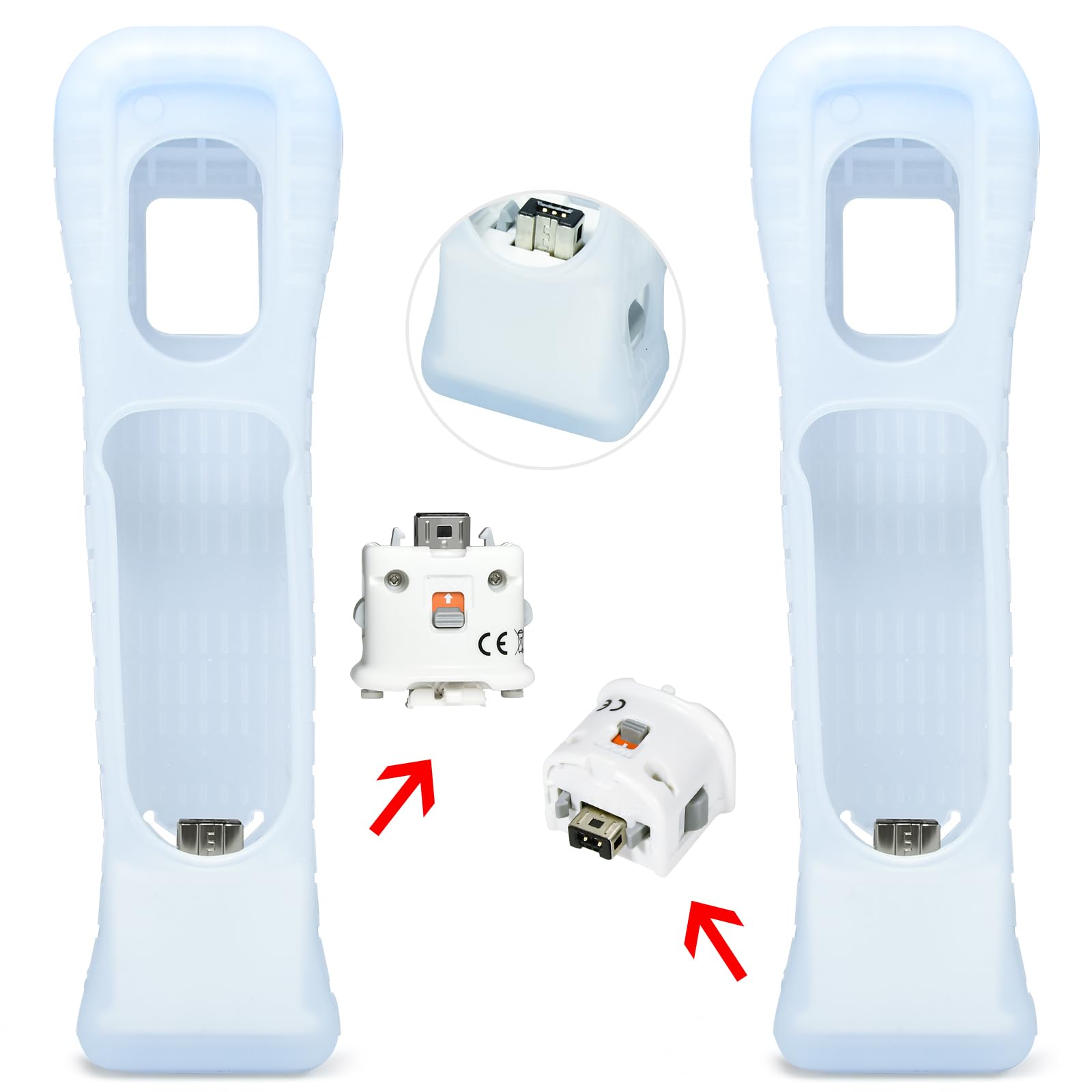 TechKen 2Pack Wii Motion Plus Adapter for Nintendo Wii Remote Controller, Wii Motion Plus Attachment Motion Plus Accelerator for Wii Controllers