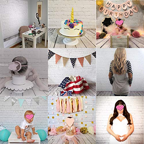 HUAYI-5X7ft-White-Brick-Wall-With-Gray-Wooden-Floor-Photography-Vinyl-Backdrop-D-2504