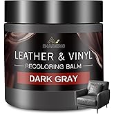 Leather Recoloring Balm and Scratch Repair Kit, Dark Gray Leather Restorer for Couches, Furniture, Car Seats, Leather Paint & Stain for Sofa, Chairs, Bags, and More