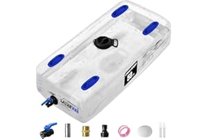 LATHEVEE Water Storage Bladder, 50 Gallon Portable Water Tank, Transparent and Foldable with 4 Types of Interface Accessories, Suitable for Gardens, Emergency Situations, Camping, Etc.