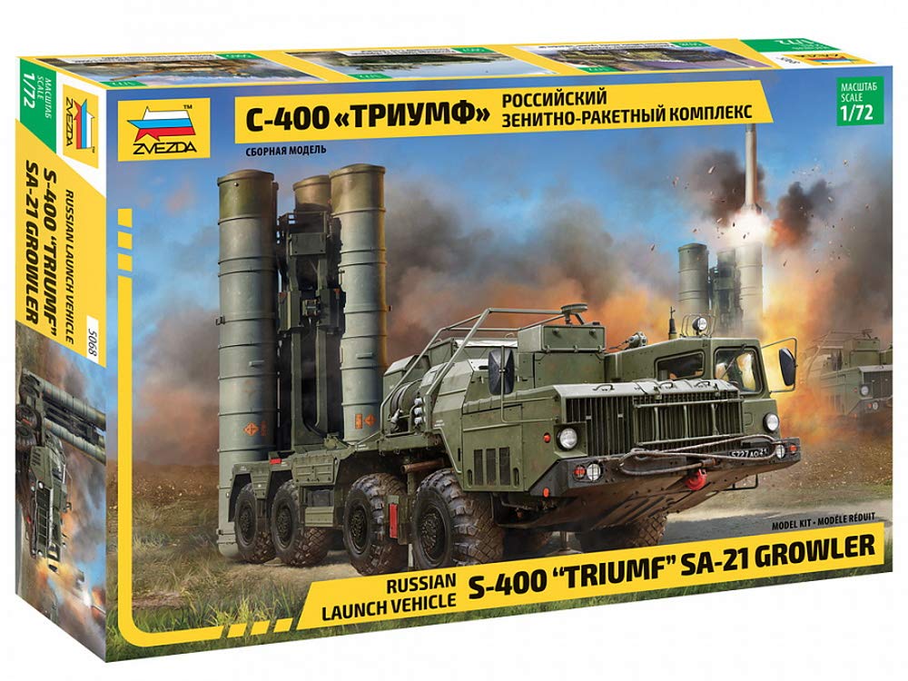 Zvezda Plastikmodellbau 5068 1:72 S-400 Triumf AA Missile Sys. SA-21 Model Kit, Plastic Kit, Assembly Kit, Detailed Replica, Unpainted