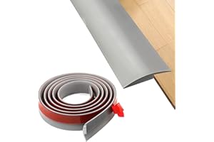 LLZHYA Floor Rubber Transition Strip Self Adhesive Carpet to Tile Transition Strip Edging Trim Strip for Threshold Transitions with a Height Less Than 5 mm/0.2in (Grey, 6.56FT)
