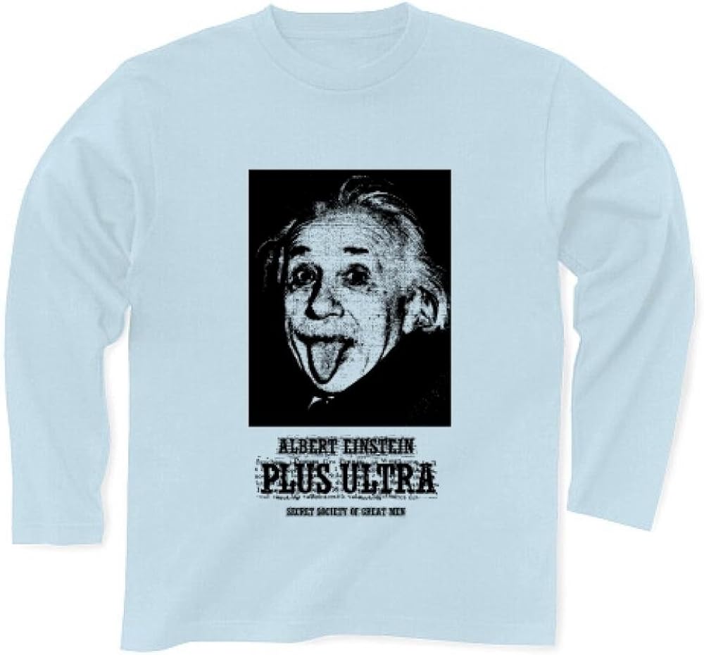 Amazon Co Jp クラブティー Clubt レトロデザイン 偉人たちの秘密結社 Plus Ultra アインシュタイン 長袖tシャツ ライトブルー L ライトブルー 服 ファッション小物