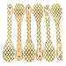 Bamboo Cooking Spoons - Unique Moroccan Trellis Pattern - Wooden Kitchen Spoons - 6 Piece Set - Stylish Serving Utensils - Organic High Heat Wood Spoon For Cooking - Great Kitchen Gift Idea