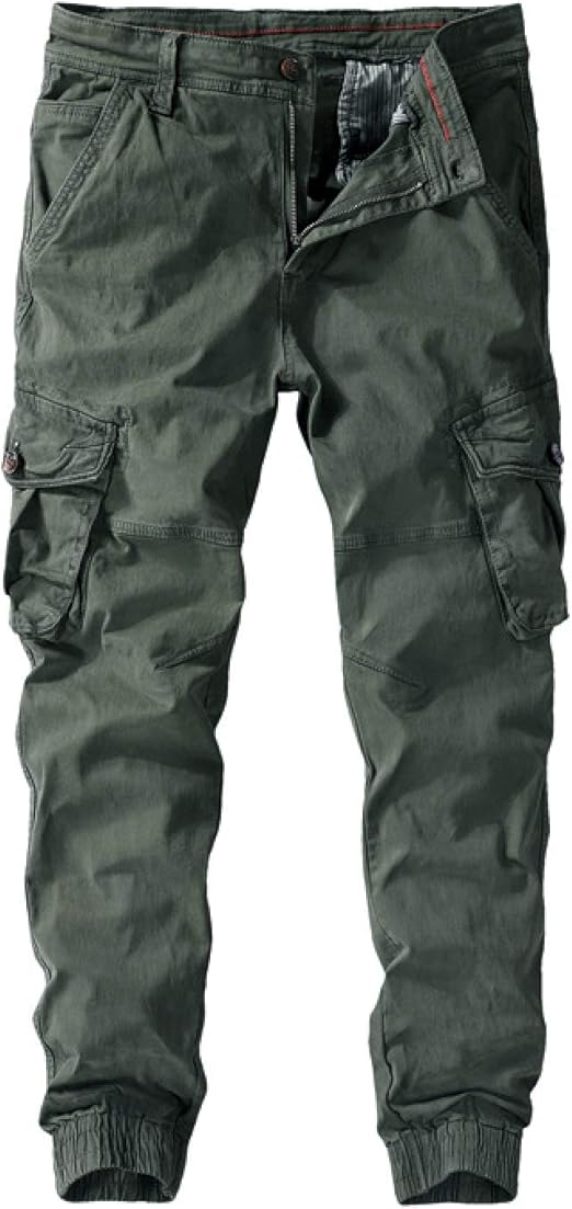 Zestion Mens Plain Tapered Cargo Combat Trousers Ripstop 5Pocket Beam