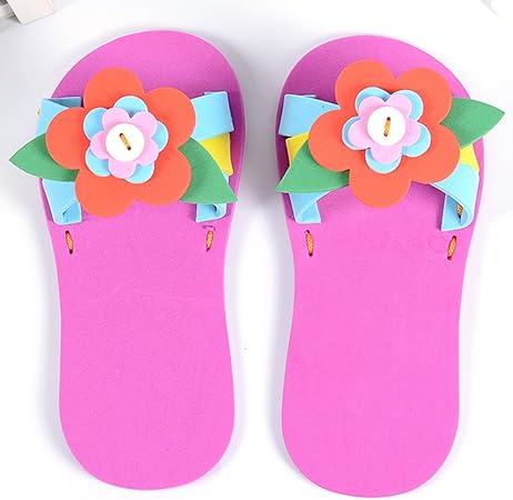 Amazon 子供のdiy裁縫手作りtailorスリッパハンドメイド材料パッケージ子供のおもちゃパズルクリエイティブ幼稚園operations Flowerスリッパ 手芸キット 通販