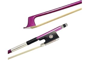LIEKE Carbon Fiber Violin Bow 4/4 Full Size Lightweight Fiddle Bow(4/4 size, Purple)
