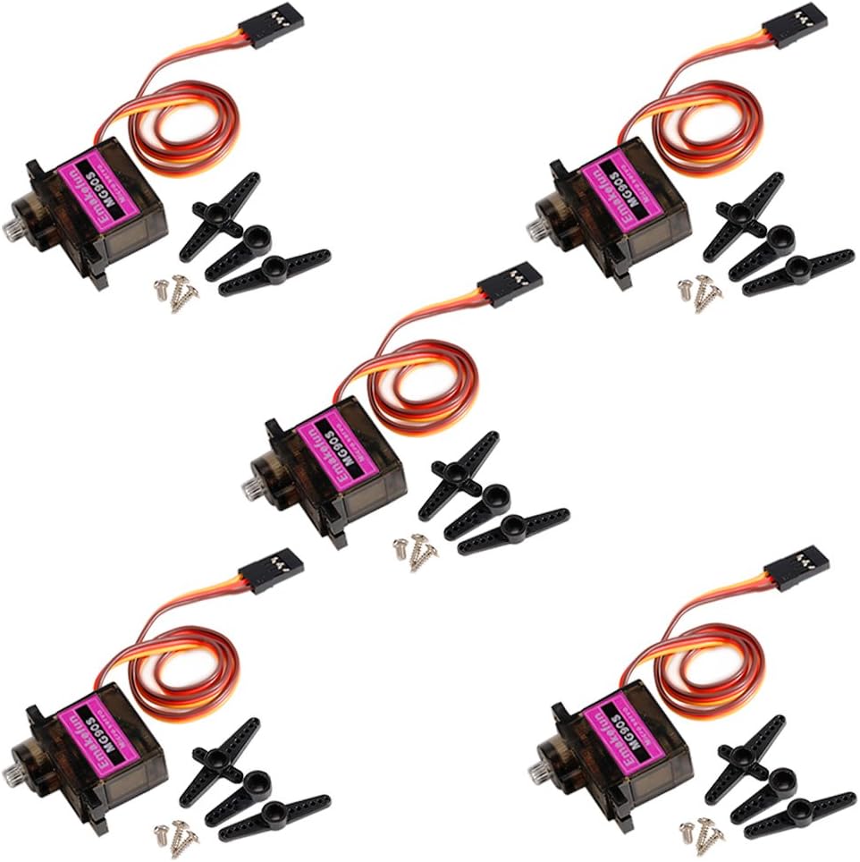 Emakefun 5Pcs MG90S Mini Metal Geared Micro Servo Motor 9G for Trex450
