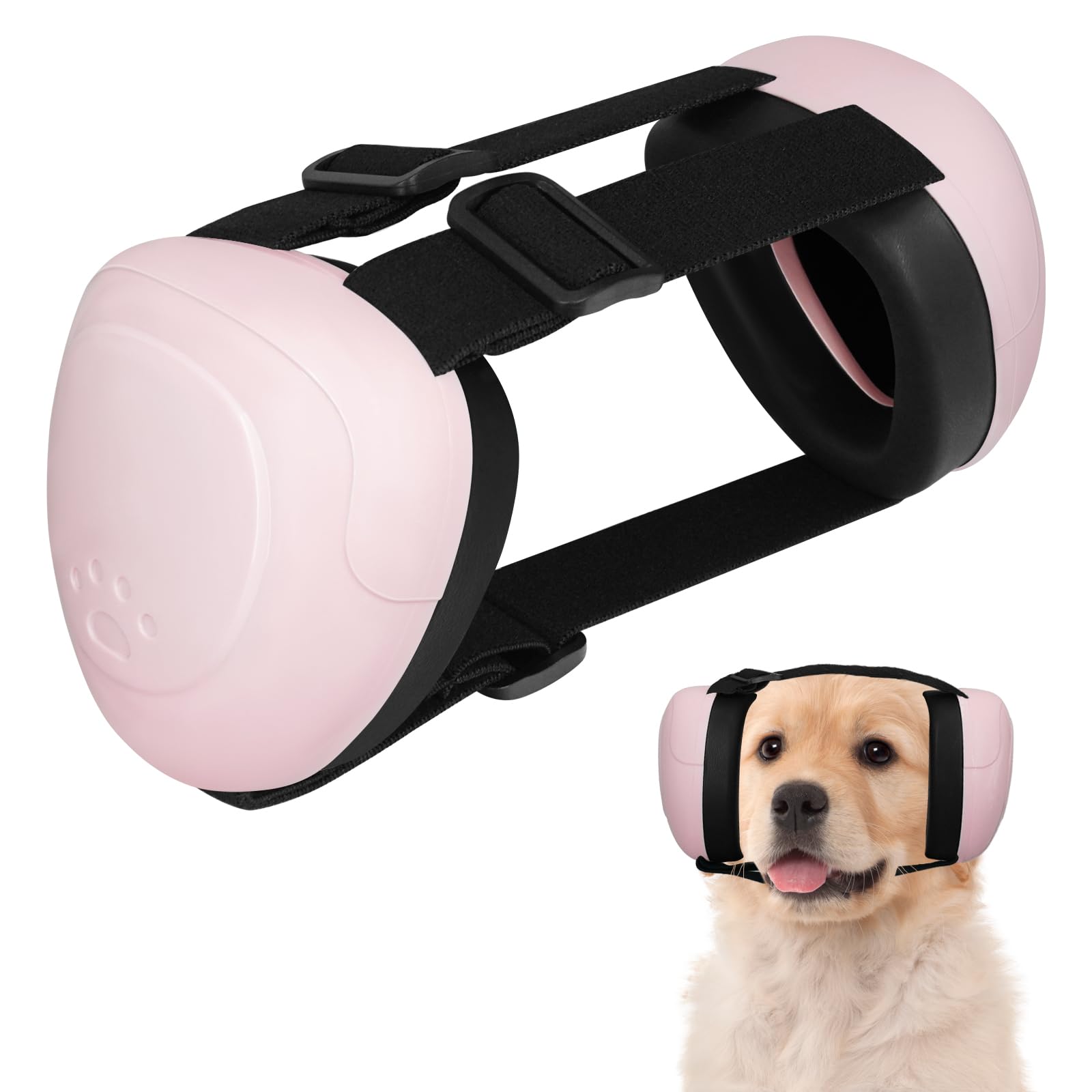 Photo 1 of (USED/FAIR) BERGWERK Dog Ear Muffs For Dog Hearing Protection,29dB NRR Dogs Earmuffs for Noise Protection (Pink, Small)