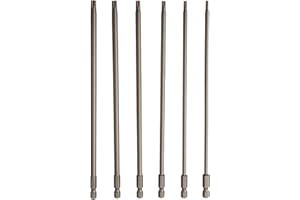 6 Pieces of Solid 1/4 Handle Hexagonal Torx Screwdriver Bits, 200Mm Long (1 Each of T10, T15, T20, T25, T27, and T30).