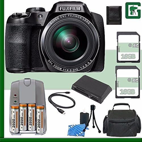 Fujifilm FinePix S9900W Digital Camera (Black) + 16GB Green's Camera Bundle 7