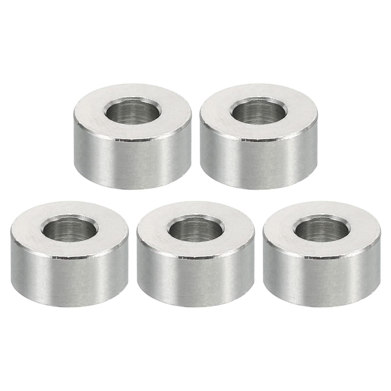 PATIKIL M5 Stainless Steel Spacers, 5 Pcs Metal Spacer Stainless Steel 5.2mm ID x 12mm OD x 6mm L Stainless Steel Spacer Screw Standoff Round for 1/5inch or M5 Screw Bolts