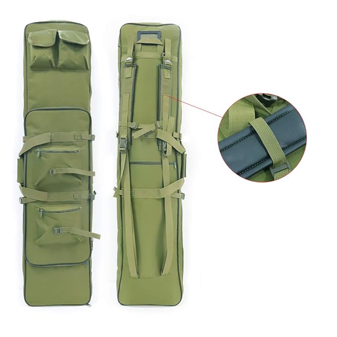 LUVODI Rifle Case Langwaffentasche Futteral mit Doppelfach & 5 Zubehör Beutel 100 X 30 cm