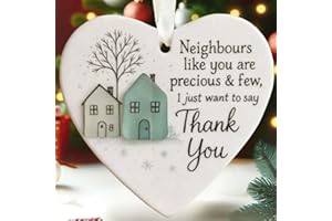 Thank You Neighbours Heart Shaped Ornament, Heart-Shaped Sea Glass Neighbor Christmas Ornaments 2026, Neighbours Like You are