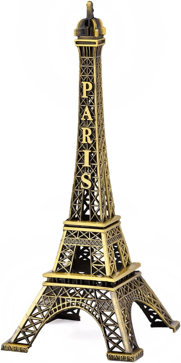 Uadme Eiffel Tower Model Eiffel Tower Metallic Statue Eiffel Tower Figurine Eiffel Tower Architectural Vintage Alloy Model Decor(25cm)