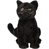 YZXZM Black Cat Plush, Realistic Black Cat Stuffed Animal Pillow, Cute Plush Toy Gifts for Birthday/Halloween/Christmas,11 inch