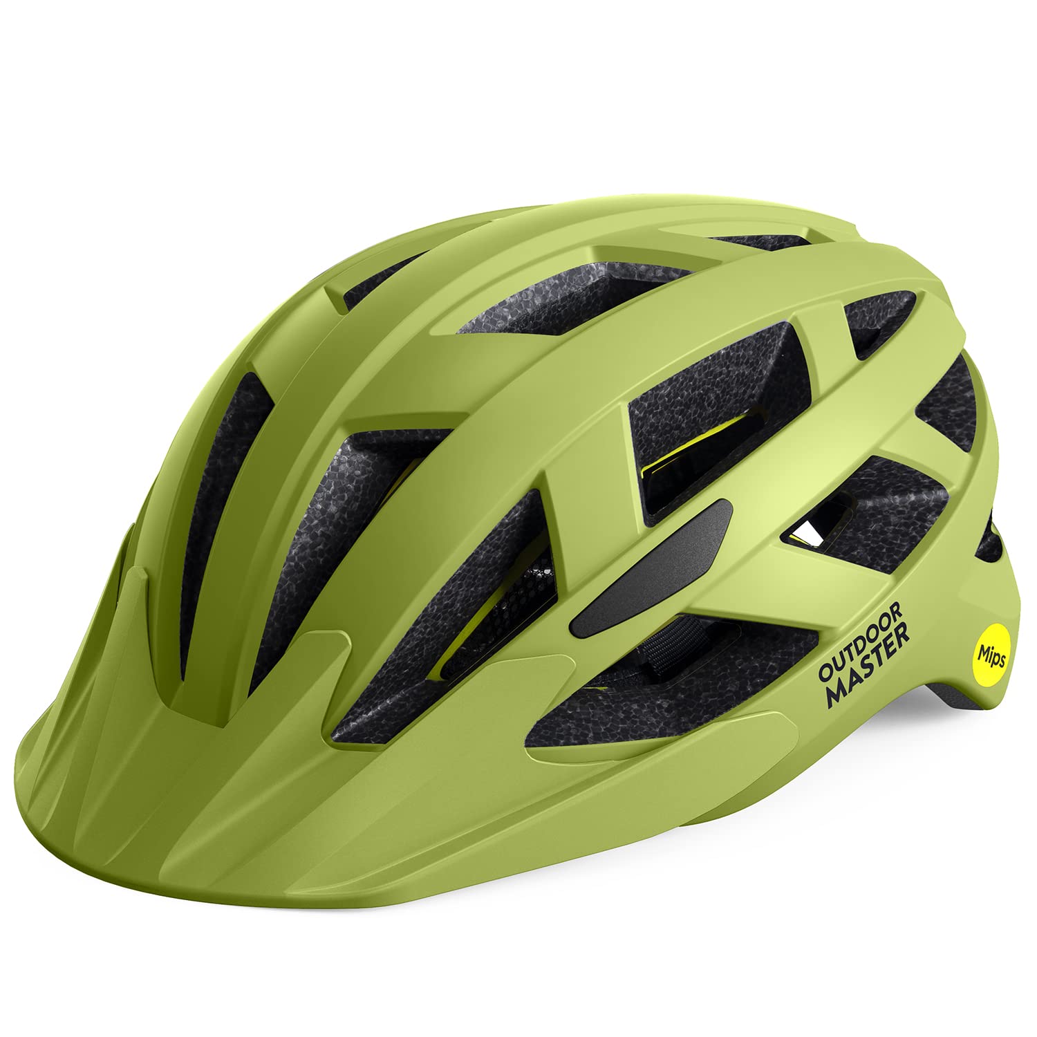OutdoorMaster Gem Recreational MIPS Cycling Helmet - Two Removable Liners & Ventilation in Multi-Environment - Bike Helmet in Mountain, Motorway for Youth & Adult (Speed Yellow, Medium)