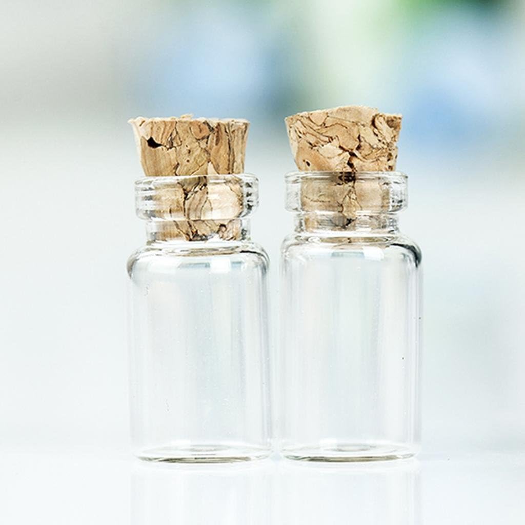Wholesale 50pcs 1ML 11X22mm Empty Clear Bottles Glass Vials With Cork