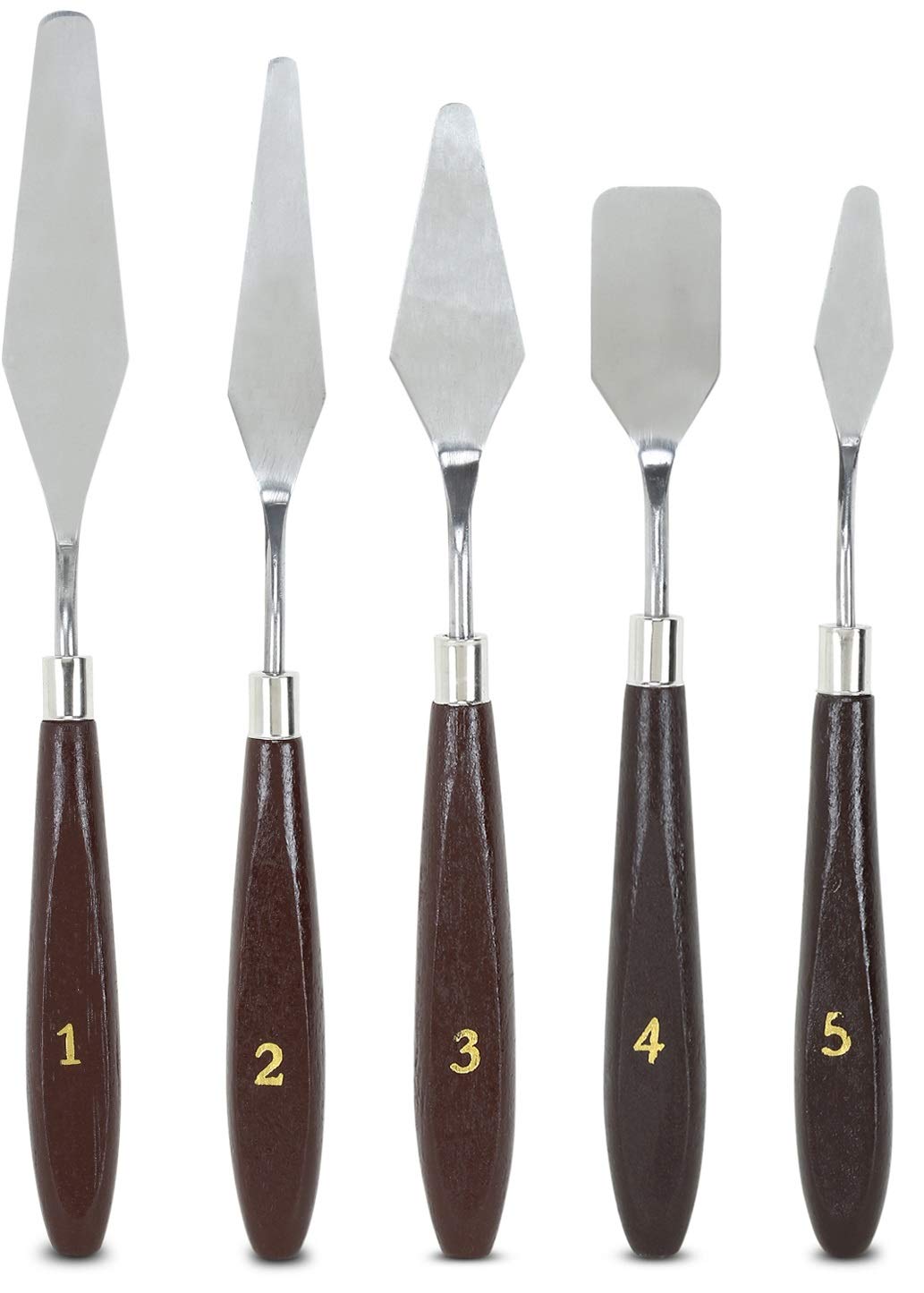 KiKi 5Piece Painting Knife Set Versatile Stainless Steel and Wood
