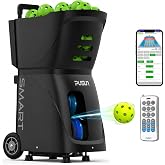 Pusun Pickleball Machine with Invertible Hopper,PP-Smart,80+ Ball Capacity, Lightweight 32.6 lb Portable Design, Smart App Control, 28 Landing Points, 10 Drills &amp; &plusmn;6 Spin for Mobile Player