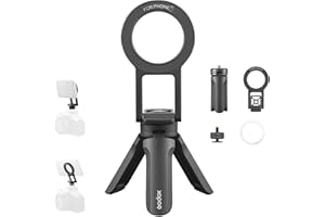Godox AM01 Magnetic Phone Stand Foldable Dual-Side Mount Tripod with N52 Magnet Portable Multi-Position Design for MA5R Led L