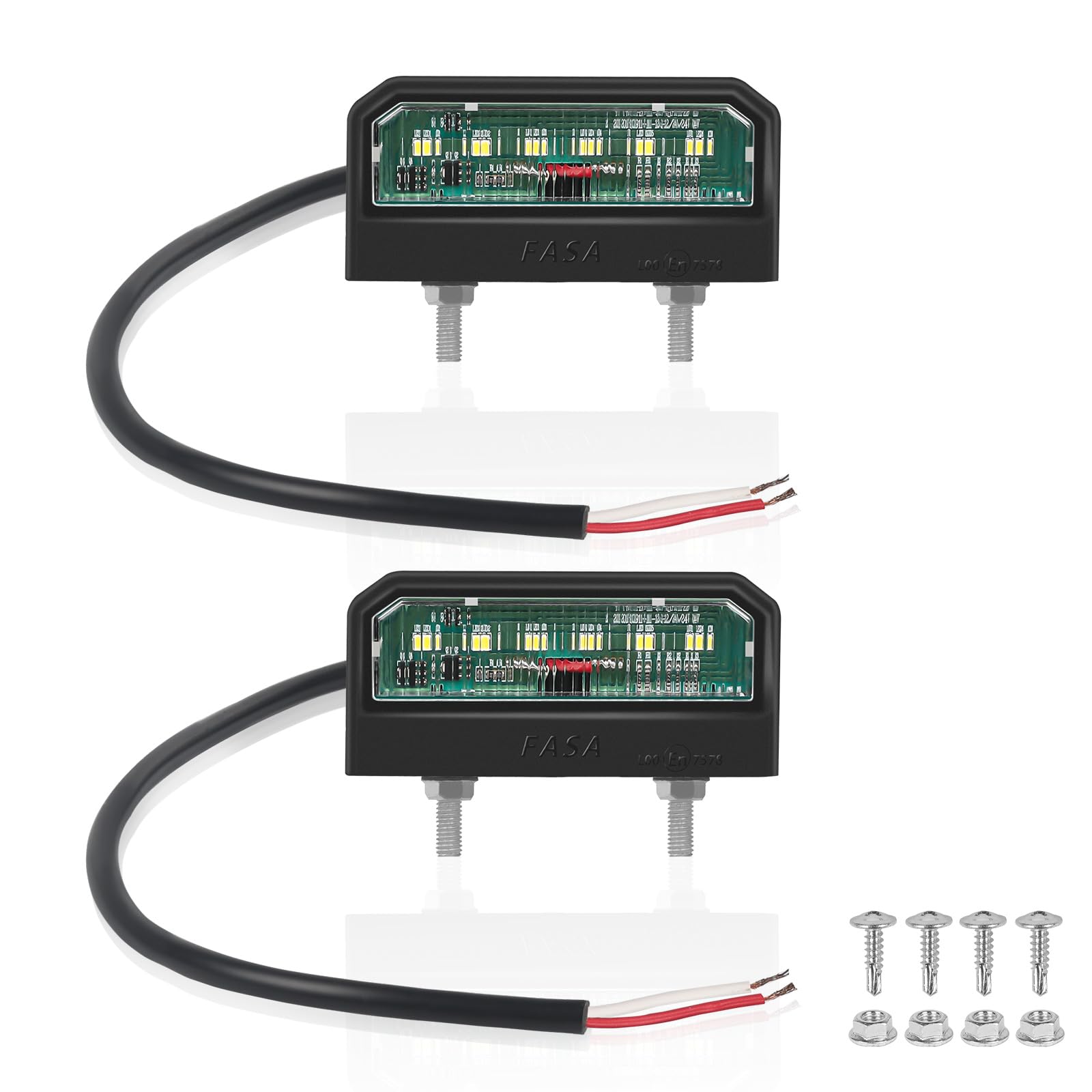 Photo 1 of Yinaolan 2Pcs LED Number Plate Lights, 12V/24V Waterproof 6 SMD Car Rear License Plate Lamps for Car, Trailer, Lorry, Caravan, Boat, Vehicle or Truck