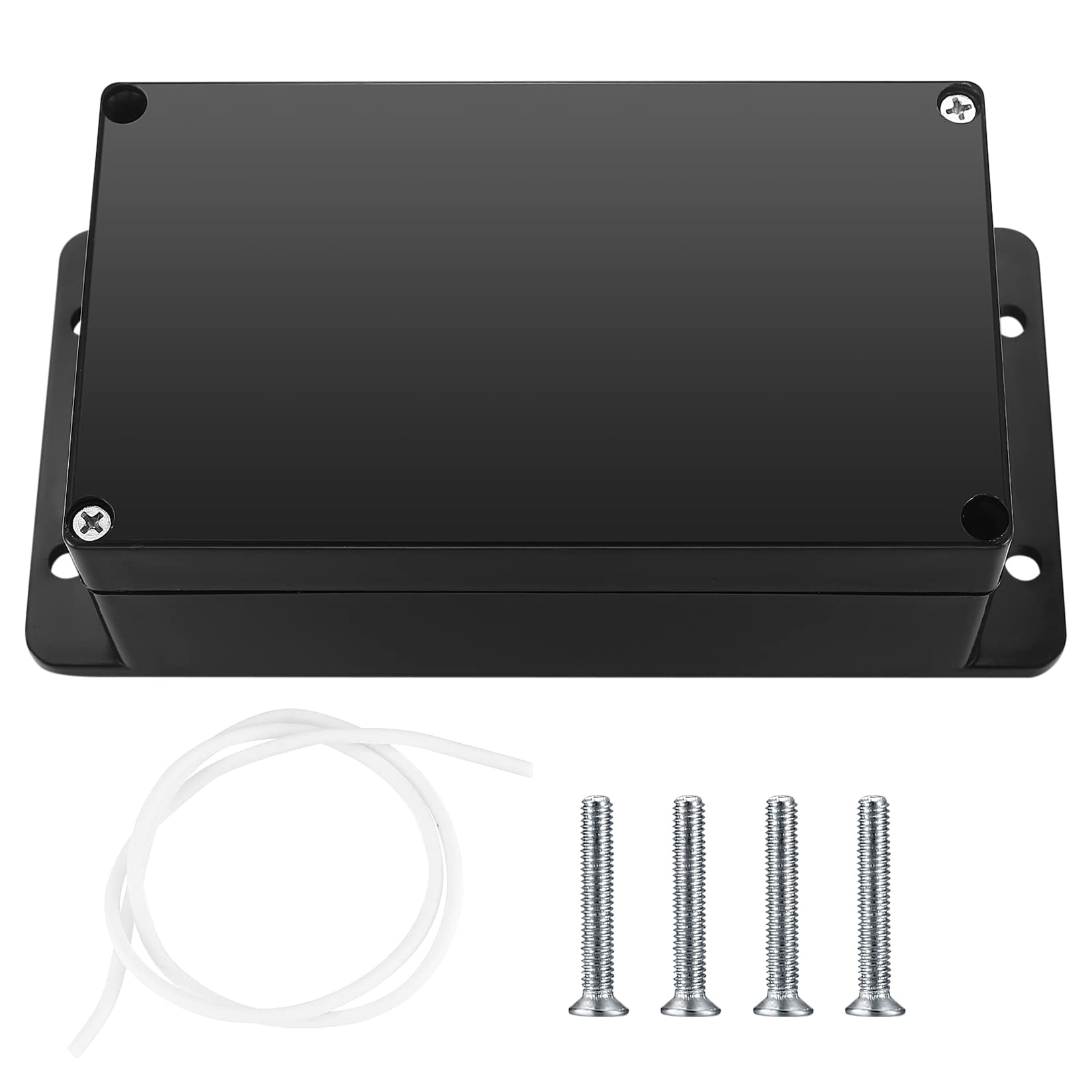 Electronic Connection Box, Waterproof IP65 Junction Box, Surface-Mounted Distribution Box, Mounting Case, Electronic Project Enclosure, Plastic Housing (black with fixed ears, 158x90x60mm)