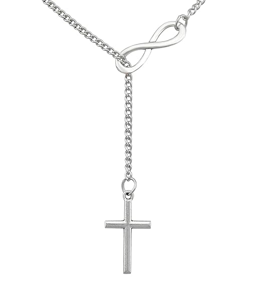 Hanessa Geschenk zu Weihnachten Mädchen Damen-Schmuck Halskette Kreuz durch Unendlich-keit Endless Infinity Anhänger für die 