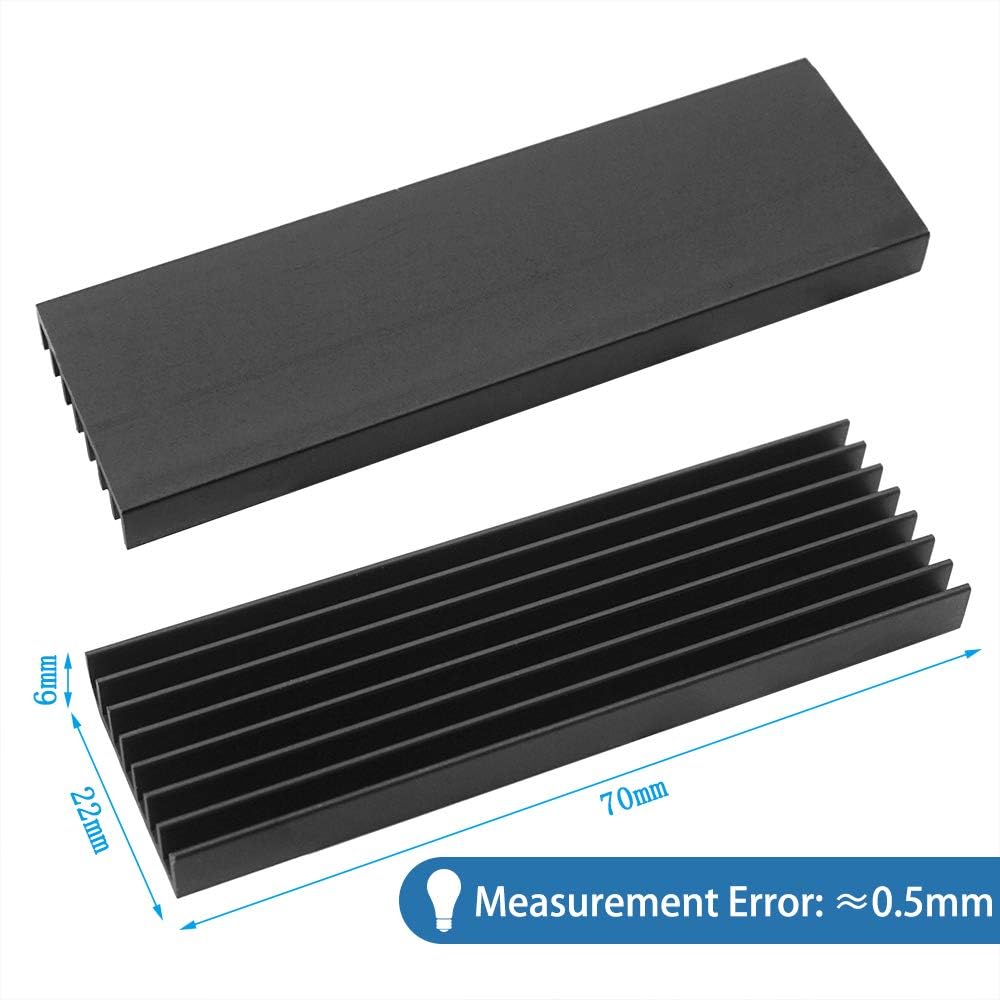 4-Pack M.2 SSD Heatsink Kit Aluminium Heatsink Cooler Cooling Fins with Thermal Conductive Adhesive Tape for M.2 SSD NVMe - Image 4