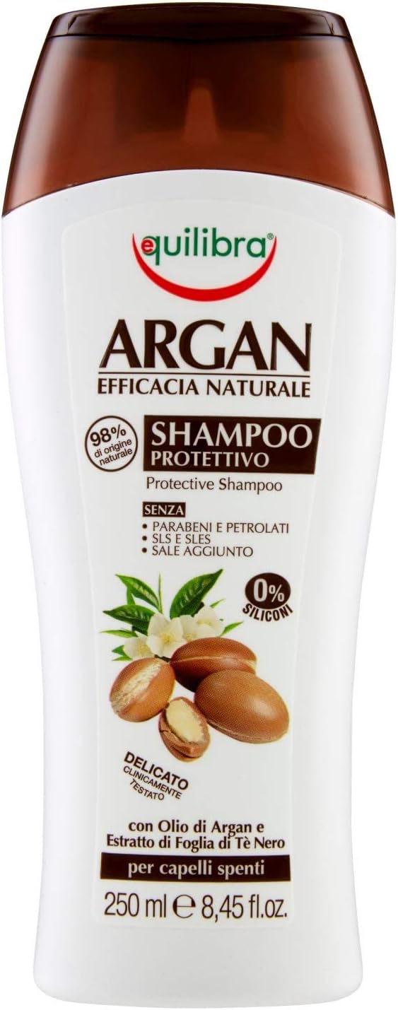 Equilibra Capelli, Equilibra Argan Hyaluronic Dermo Moisturizing Shampoo, with Argan, Hyaluronic Acid, Natural Moisturizing