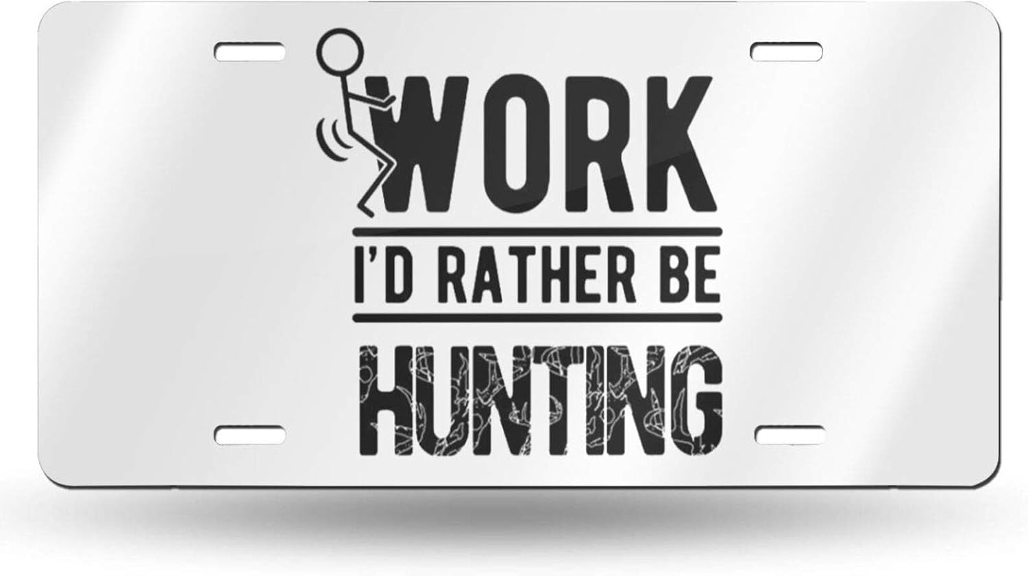 Id Rather Be Hog Hunting License Plate Car Front Metal