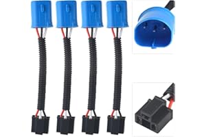 WMYCONGCONG 4 Pcs PVC 9007 Male to H4 Female Plug Headlight Wiring Harness Extension Conversion Cable Wire Connector Adapter 