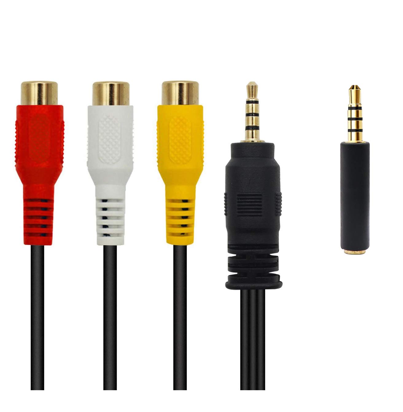 QiCheng&LYS Aux Wire for TV,3.5mm to RCA Audio Extension Cable, 3.5mm Male to 3RCA Female Stereo Audio Cable for Tablets Speakers Home Theater (3.5 to 3RCA 15cm)