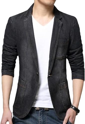 mens black denim blazer