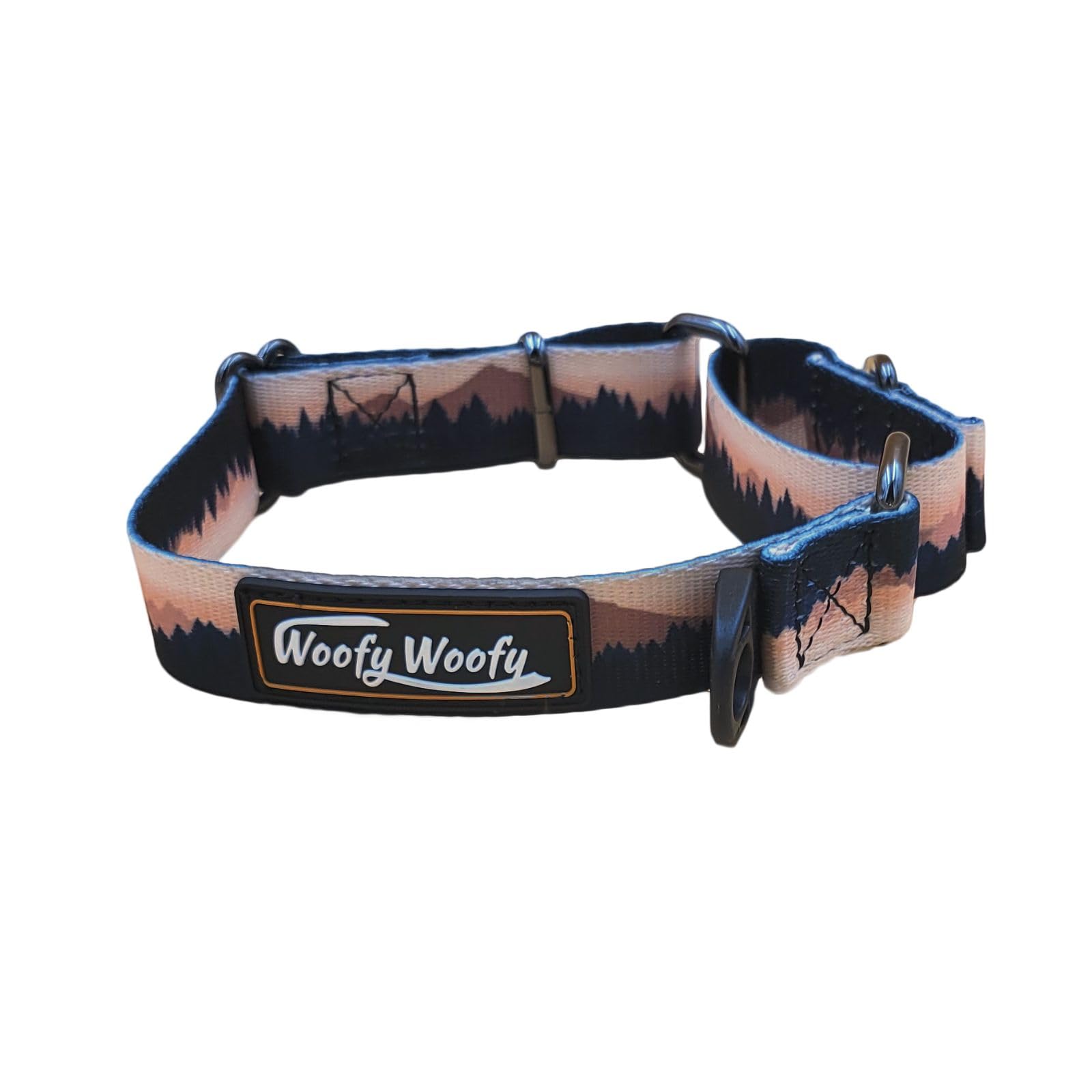 Woofy Woofy Martingale Dog Collar Without Buckle, Escape-Proof, Safety Training Dog Collar, Twilight Gradient Color, for Medium, Large Dog, Size M-Width 2.5cm, Length 33-44cm)