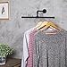 MyGift Matte Black Metal Hanging Clothes Rod, 20 Inch Industrial Pipe Garment Bar for Closet